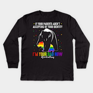 Free Mom Hug  Bear Parents Gay Pride LGBTQ I'm Your Kids Long Sleeve T-Shirt